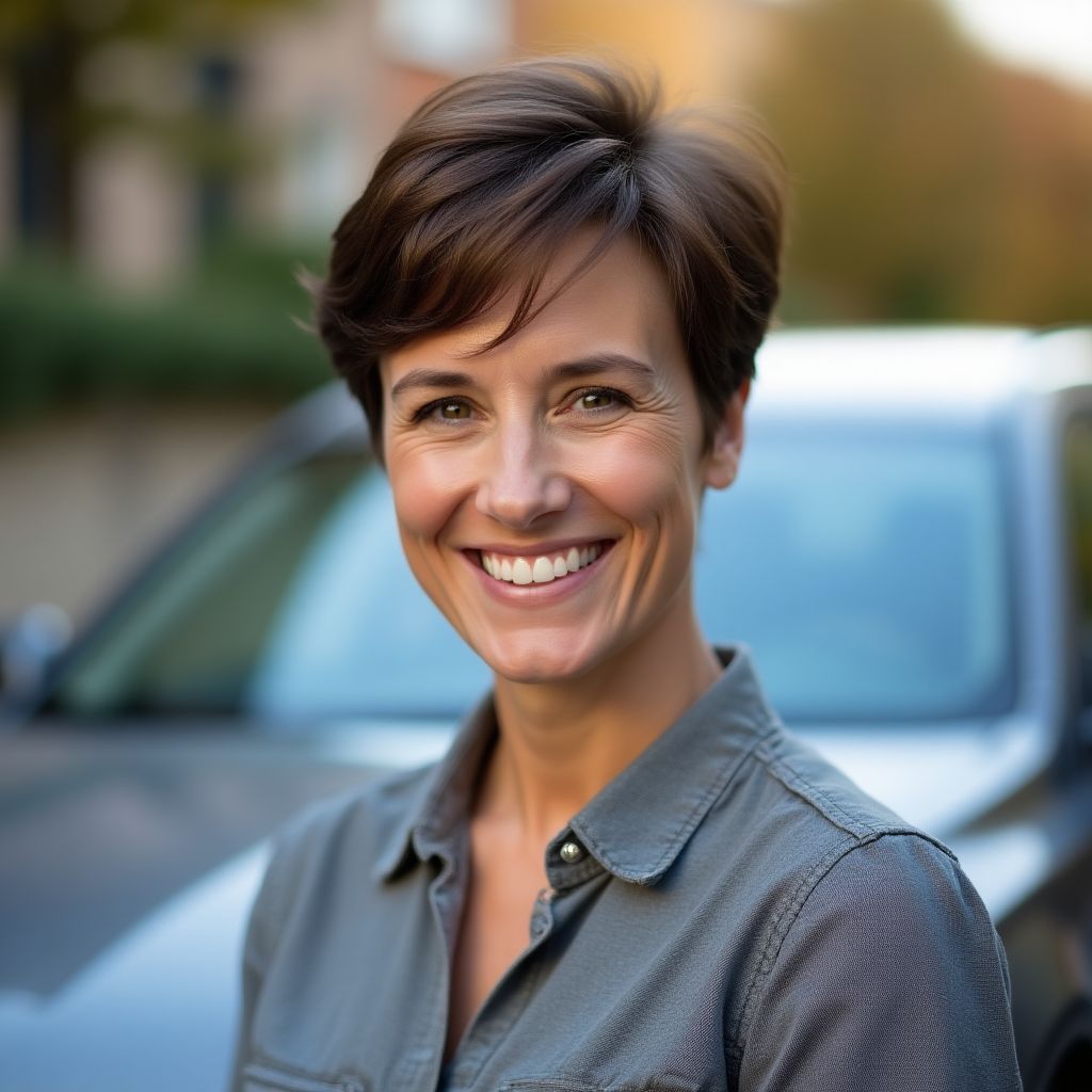 Photo de cliente satisfaite